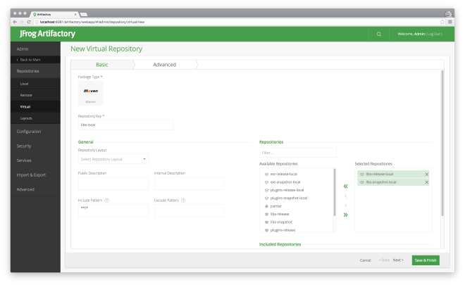 Create a new virtual maven repository which contains both libs-release-local and libs-snapshot-local