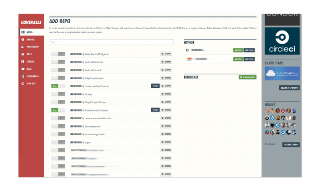 Enable project in Coveralls