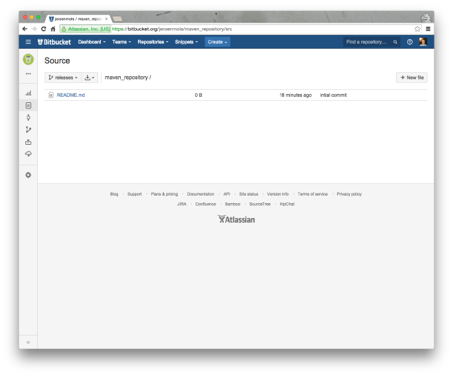 BitBucket repository with main branch releases.