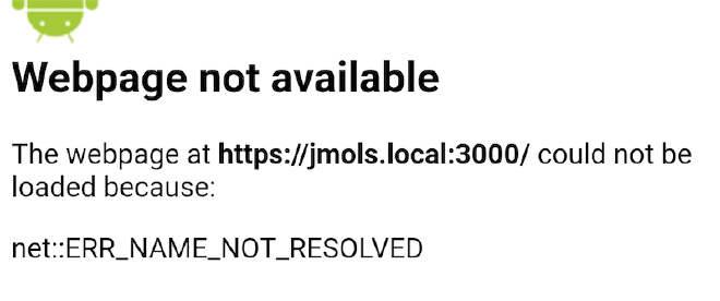 Error trying to connect to the connect to a local network IP/MDNS address